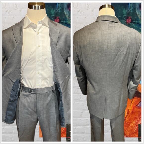 Jos A Bank Signature 48R 39x29 Gray Nailhead Men's 2-Piece Quality Suit - Picture 4 of 16